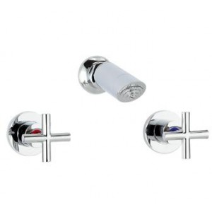 PLNZ Chrome Full Turn Lead Free Shower Tap Set
